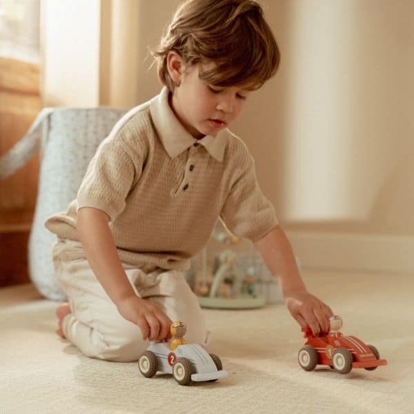 Little Dutch Pullback Racewagens Inclusief Pegdolls – Set van 2 – Hout - Afbeelding 5